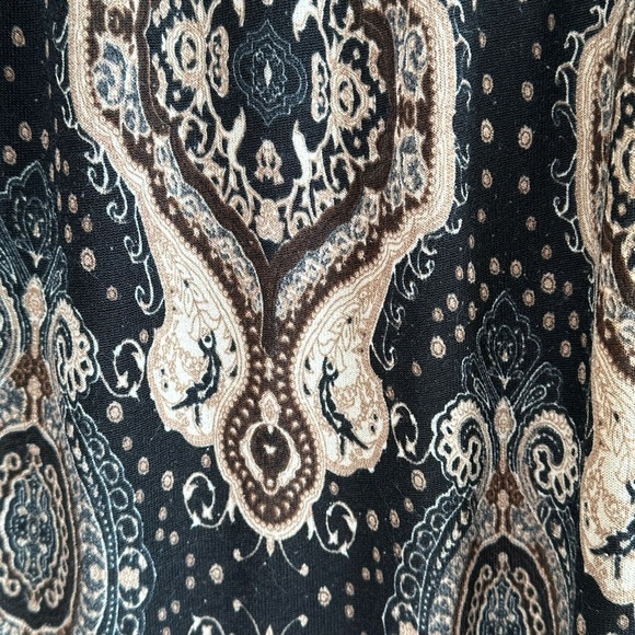 Paisley Renaissance Tunic with Bell Sleeves and Crochet Lace Trim Sz XL - Picture 11 of 11